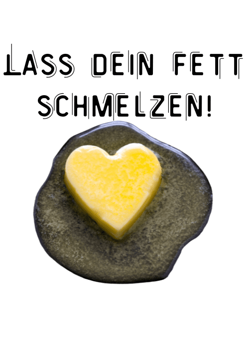 Butter in Herzform, die schmilzt